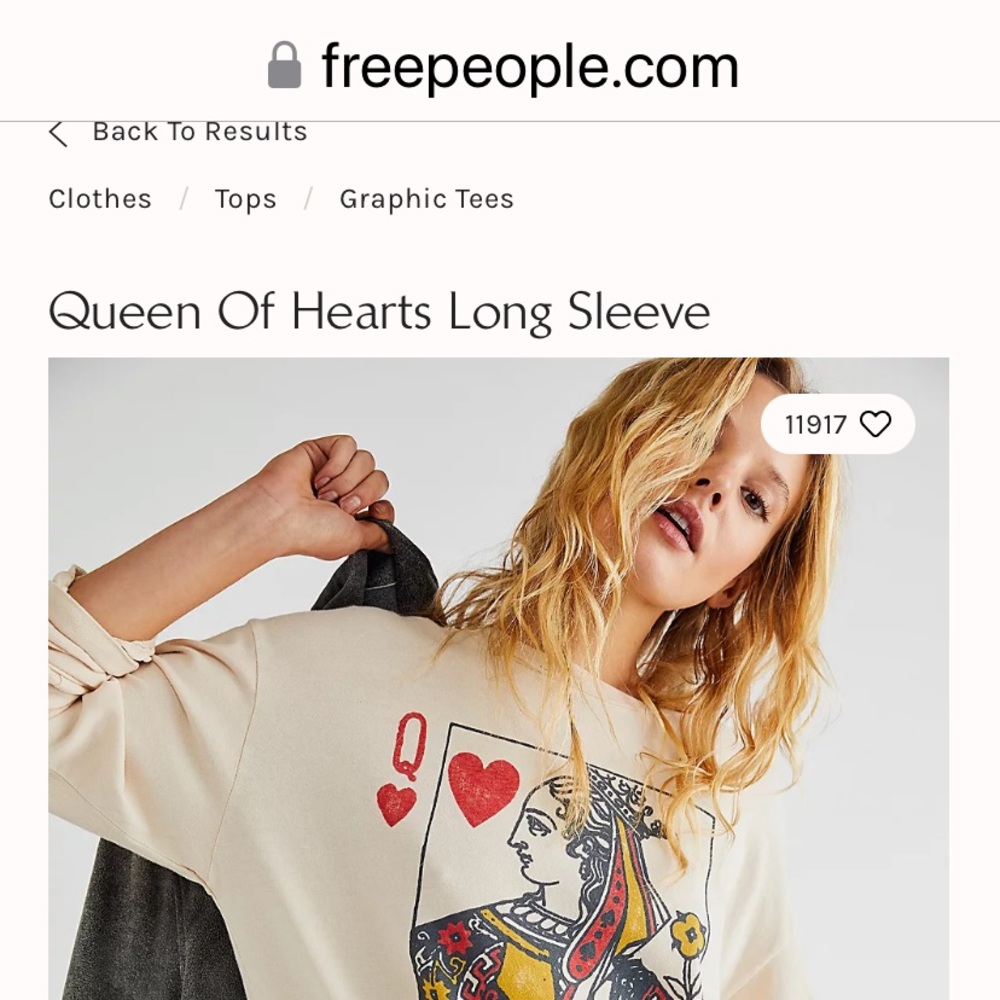 Daydreamer for Free People Queens of Hearts long sleeve too Size S